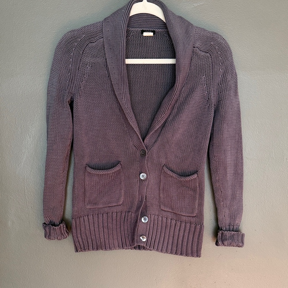 J. Crew Plum Shawl Collar Cardigan